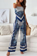 Camilladress Tie Knot Backless Cami Top Wide Leg Pants Printed Set