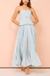 Camilladress Strapless Tube Cut Out Pleated Maxi Swing Dress