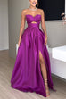 Camilladress Strapless Lace-up High Slit Satin Maxi Party Dress