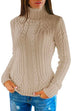 Camilladress Slim Fit Turtleneck Cable Knit Sweater