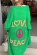 Camilladress Open Front Love and Peace Pattern Long Sweater Cardigan(in 5 Colors)