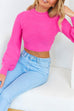 Camilladress Crewneck Ribbed Knit Slim Fit Crop Sweater