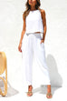 Camilladress Buttons Tank Top and Pockets Wide Leg Crop Pants Set