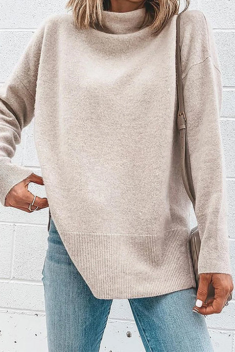 Camilladress Turtleneck Drop Shoulder Long Sleeve Sweater Top