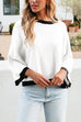 Camilladress Crewneck Drop Shoulder Color Block Knit Sweater