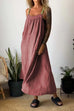 Camilladress Color Block Casual Cotton Linen Maxi Beach Dress