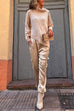 Camilladress Casual Pocketed Cargo Satin Jogger Pants