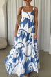 Camilladress Backless Ruffle Tiered Printed Maxi Cami Dress