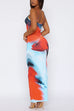 Moxidress Spaghetti Strap Imperial Sapphire Print Maxi Dress