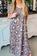 Camilladress V Neck Side Split Leopard Maxi T-shirt Dress