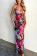 Camilladress Halter Open Back Printed Stretchy Maxi Bodycon Dress