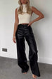 Camilladress High Rise Pocketed Wide Leg Faux Leather Pants