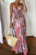 Camilladress V Neck Open Back High Waist Tie Dye Maxi Vacation Dress