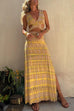 Camilladress V Neck Cut Out Side Split Tie Dye Maxi Dress