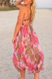 Camilladress V Neck Open Back High Waist Tie Dye Maxi Vacation Dress