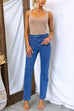 Casual Pocketed Straight Leg Denim Pants