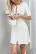 Camilladress Short Sleeves Button Down Mini Knit Dress