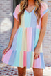 Camilladress V Neck Color Block Stripes Candy Swing Dress