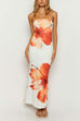 Camilladress Strapless Tube Floral Print Maxi Vacation Dress