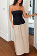 Camilladress Strapless Tube Color Block Swing Maxi Dress