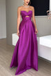 Camilladress Strapless Lace-up High Slit Satin Maxi Party Dress