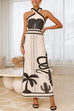 Camilladress Palm Canyon Print Criss Cross Halter Maxi Dress