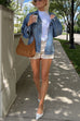 Camilladress Vintage Button Down Pocketed Denim Jacket