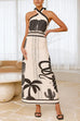 Camilladress Palm Canyon Print Criss Cross Halter Maxi Dress