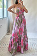 Camilladress V Neck Open Back High Waist Tie Dye Maxi Vacation Dress