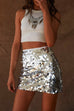 Camilladress Elastic Waist Sequin Bodycon Mini Skirt