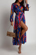 Camilladress V Neck Long Sleeve Belted Printed Maxi Wrapped Dress