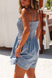 Camilladress Smocked Wide Leg Denim Cami Romper