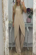 Camilladress Chic Tulip Hem Sleeveless Long Top Wide Leg Pants Set