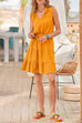 Camilladress Drawstring V Neck Sleeveless Ruffle Tiered Swing Dress