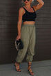 Camilladress Elastic Waist Pocketed Drawstring Ankle Cargo Pants