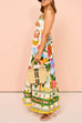 Camilladress Spaghetti Strap Tropic Print Swing Maxi Vacation Dress