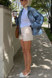 Camilladress Vintage Button Down Pocketed Denim Jacket