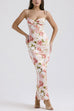 Camilladress Floral Print Back Slit Bustier Maxi Sling Dress