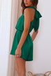 Camilladress V Neck Cut Out Tie Back Waisted Satin Romper