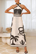 Camilladress Palm Canyon Print Criss Cross Halter Maxi Dress