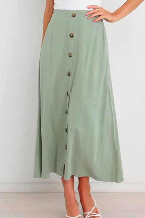 Camilladress Button Down Pockets A-line Long Skirt