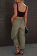 Camilladress Elastic Waist Pocketed Drawstring Ankle Cargo Pants