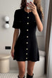 Camilladress Short Sleeves Button Down Mini Knit Dress