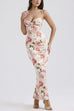 Camilladress Floral Print Back Slit Bustier Maxi Sling Dress