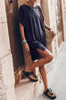 Camilladress Side Split Batwing Sleeves Shift T-shirt Dress