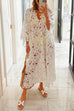 V Neck Hollow Out Eyelet Lace Beach Cover Up Dress