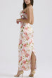 Camilladress Floral Print Back Slit Bustier Maxi Sling Dress