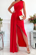 Camilladress One Shoulder Cut Out Waist High Slit Maxi Party Dress