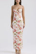 Camilladress Floral Print Back Slit Bustier Maxi Sling Dress