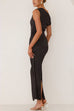 Camilladress Asymmetric Shoulder Back Slit Waisted Maxi Dress